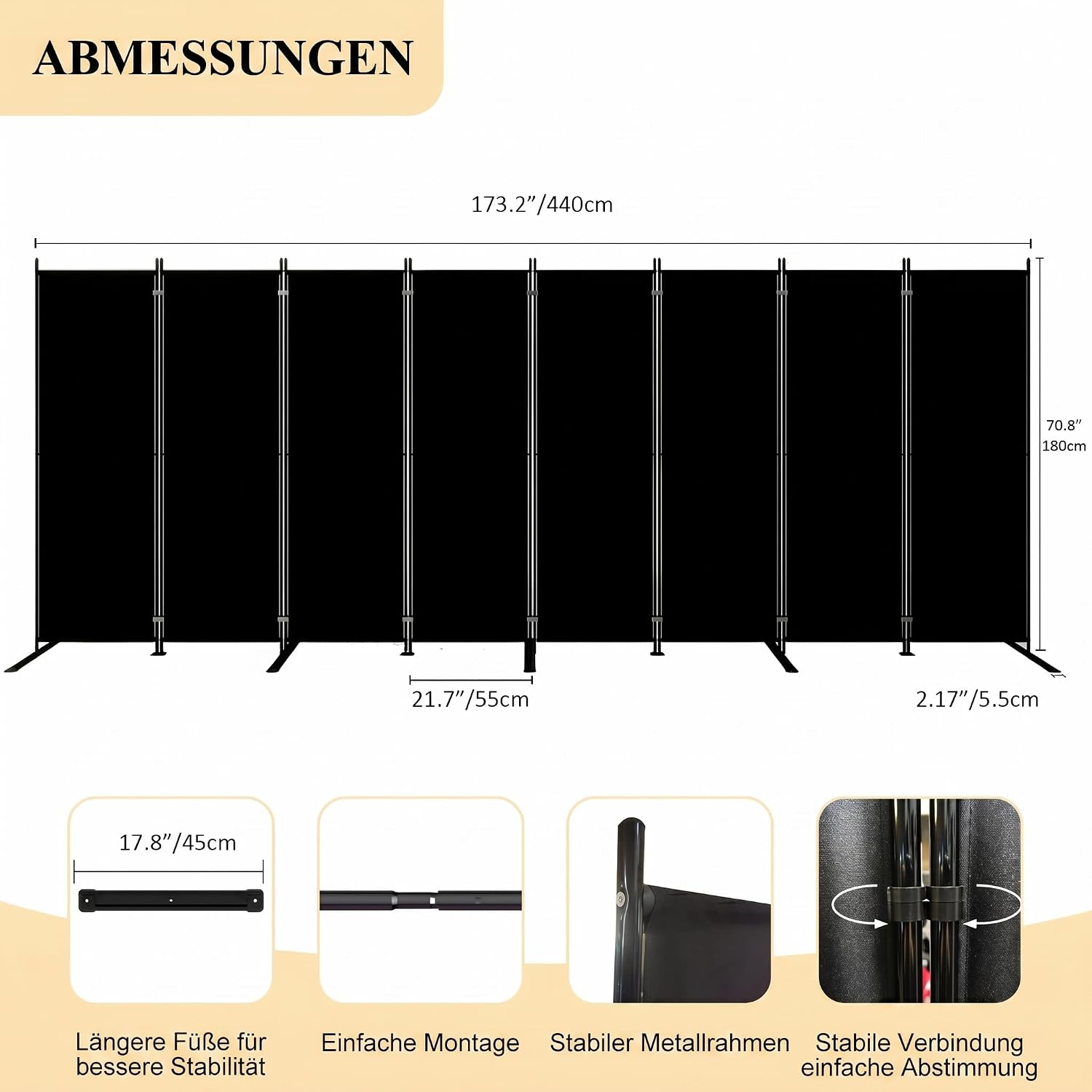 8 Panel Folding Room Divider 6 - Partition Screen Divider review and price