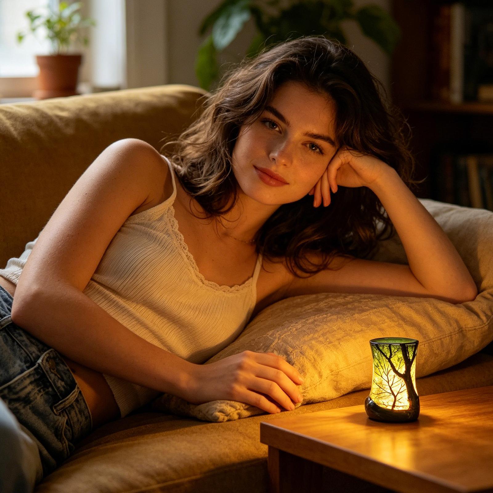 Bedside Table Lamp Forest Nigh - Bookshelf review and price