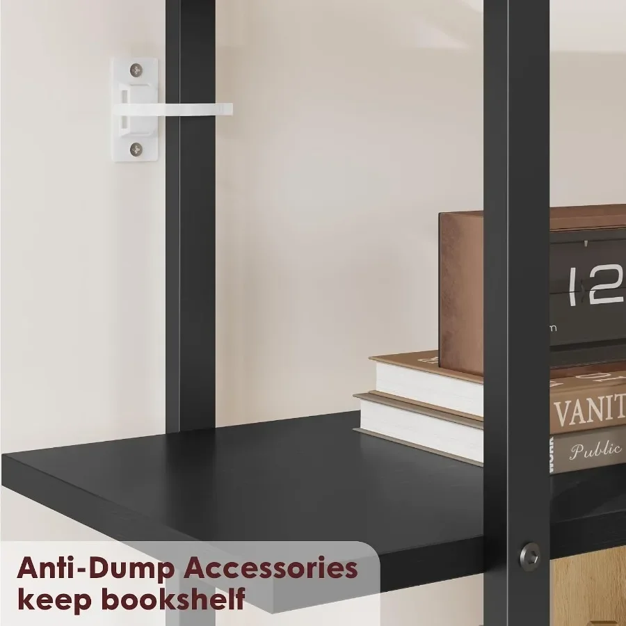 5-Tier Rattan Bookshelf with S - Bookshelf review and price