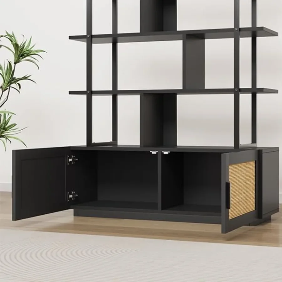 5-Tier Rattan Bookshelf with S - Bookshelf review and price