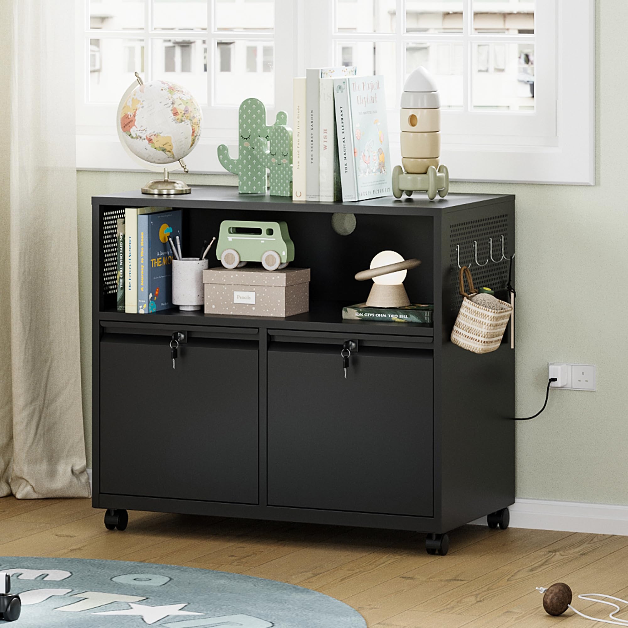 Mobile 2 Drawer File Cabinet w - Printer Stand review and price
