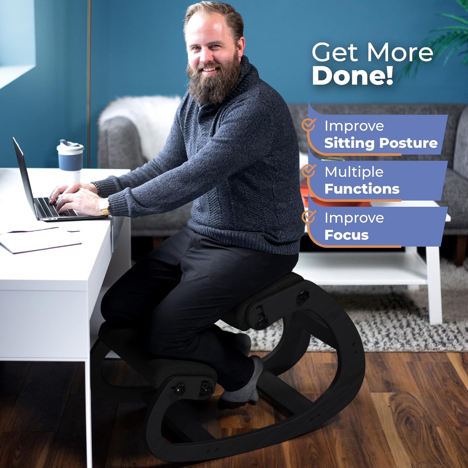 Ergonomic Wooden Kneeling Chai - Office Stool review and price