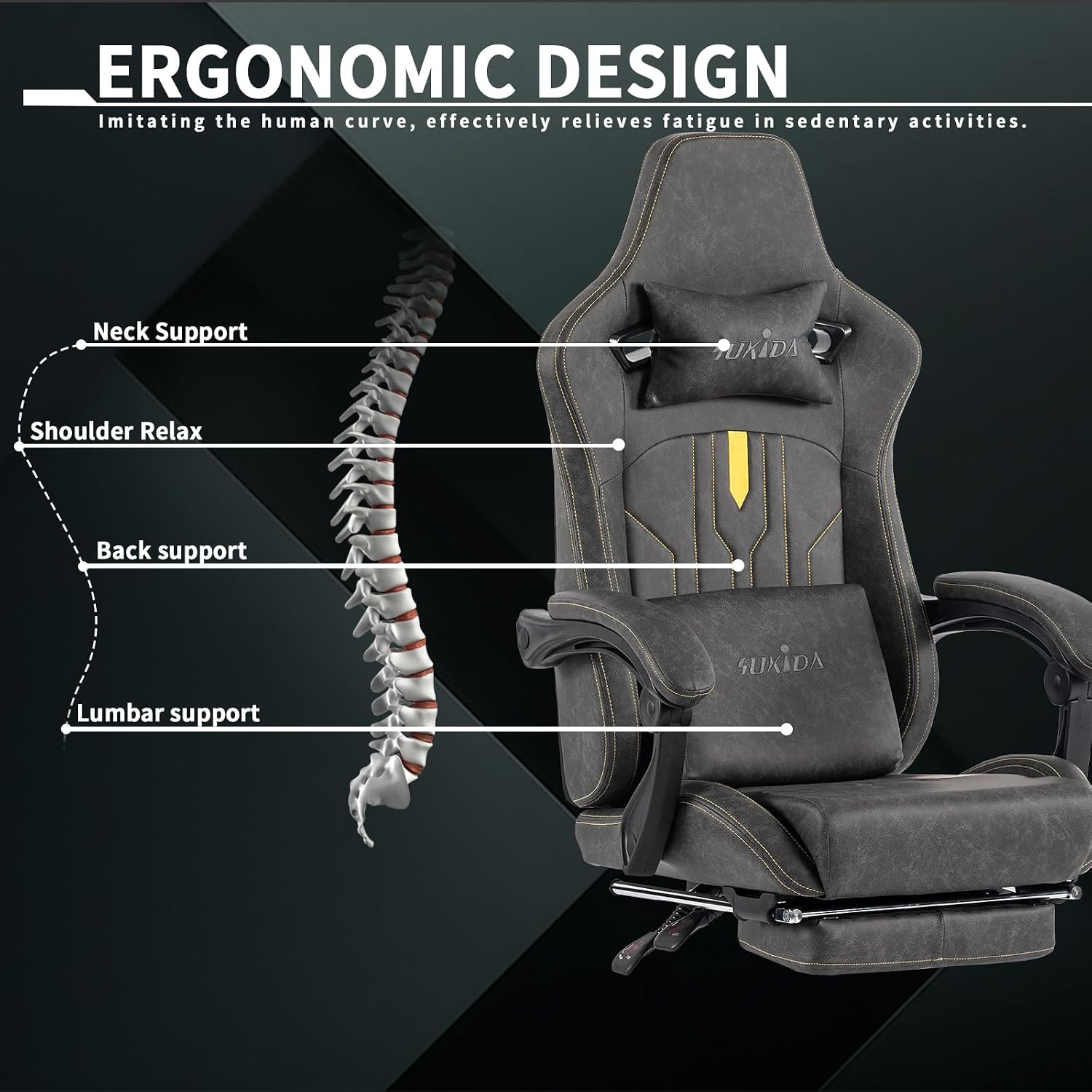 Gaming Chair with Footrest Erg - Office Chair Cushion review and price