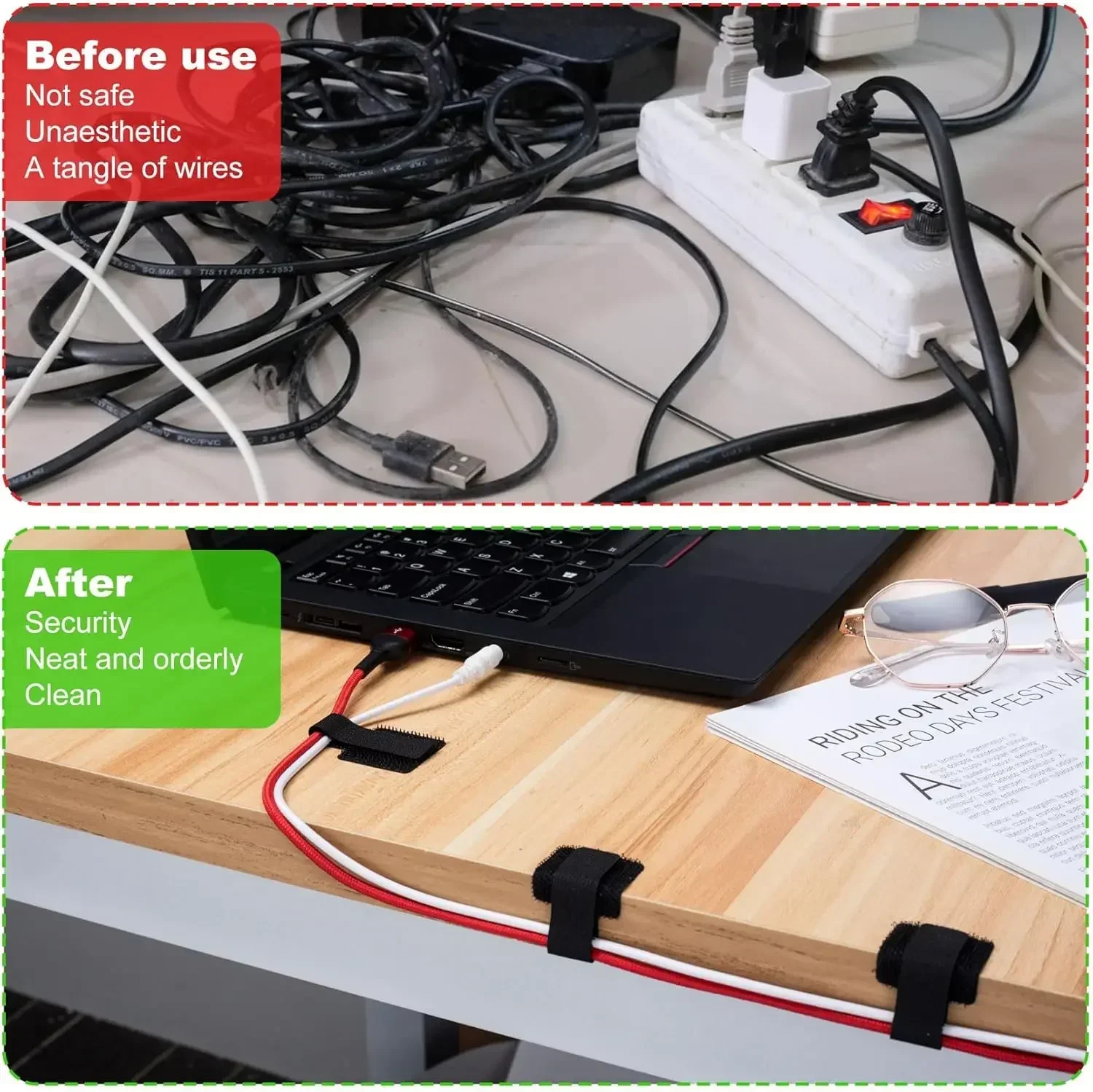 New Reusable Cable Ties Velcro - Desk Organizer review and price